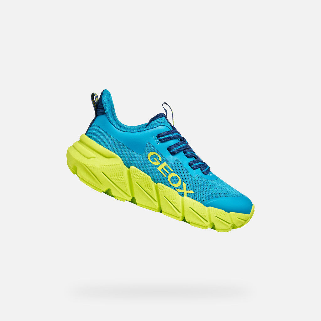 Geox pantofi baieti sport Flexyper Fast 28-36 Light Blue/Lime