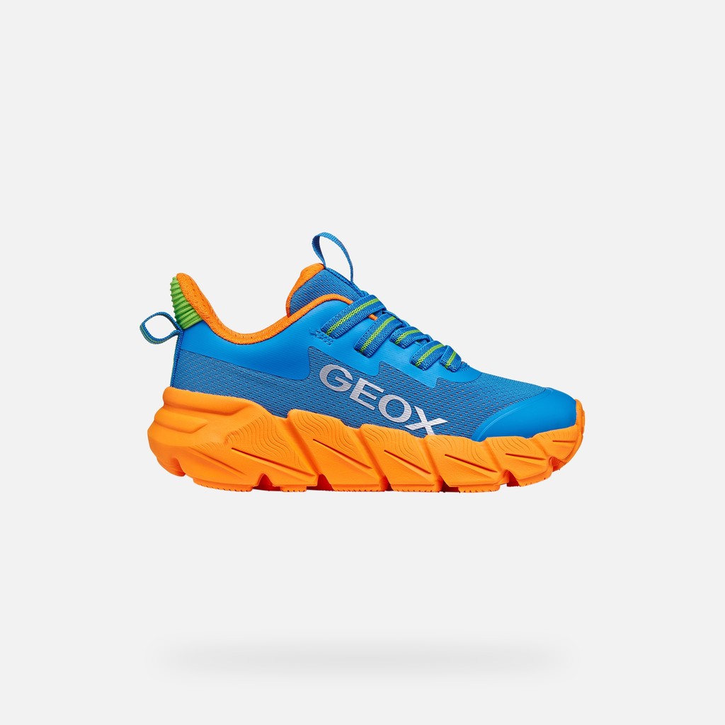 Geox pantofi baieti sport Flexyper Fast 28-36 Light blue/Orange