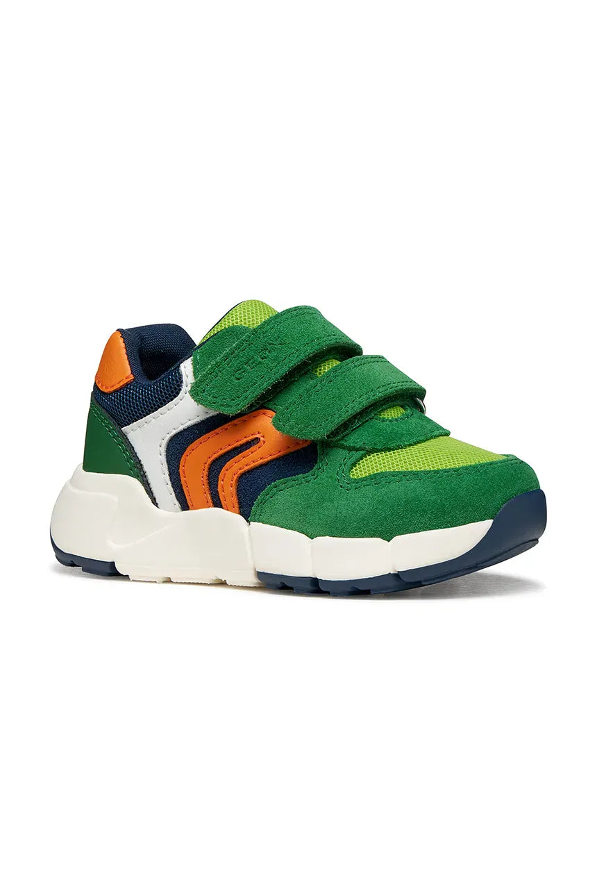 Geox pantofi baieti sport Flexyper Mini 20-27 Green/Orange Imagine principală a produsului
