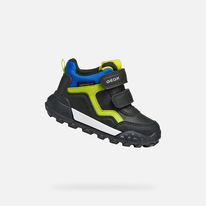 Geox pantofi baieti Trekkyup Amphibiox 24-27 Black/Fluo Green Imagine secundară a produsului