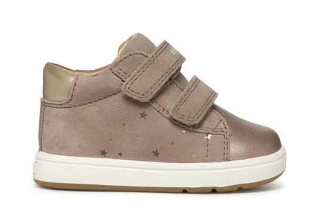 Geox pantofi fete 18-26 Dark Beige/Platinum cu stelute Imagine principală a produsului