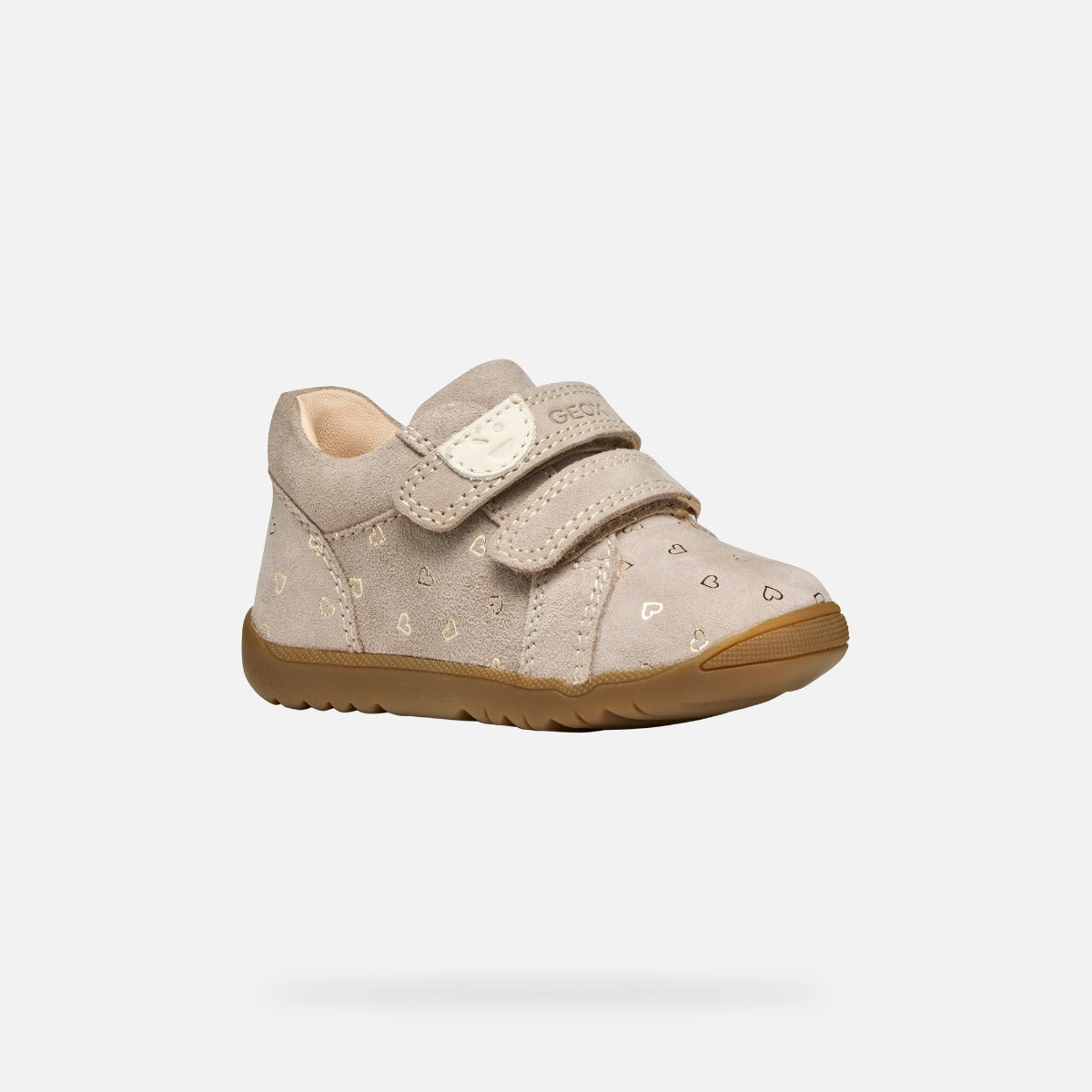 Geox pantofi fete 18-26 Macchia Beige cu inimioare