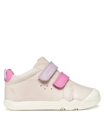Geox pantofi fete Barefoot Steppieup 20-27 Ivory/Dark Pink