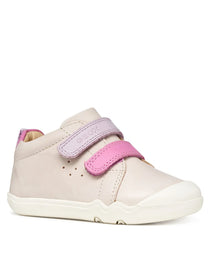 Geox pantofi fete Barefoot Steppieup 20-27 Ivory/Dark Pink