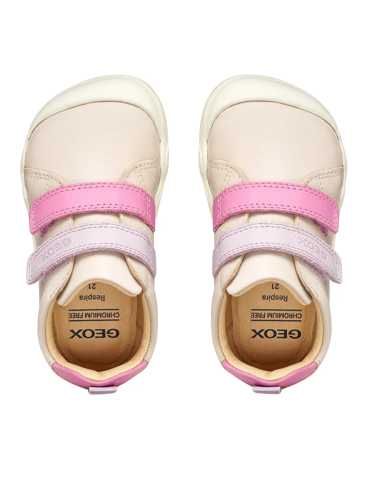 Geox pantofi fete Barefoot Steppieup 20-27 Ivory/Dark Pink