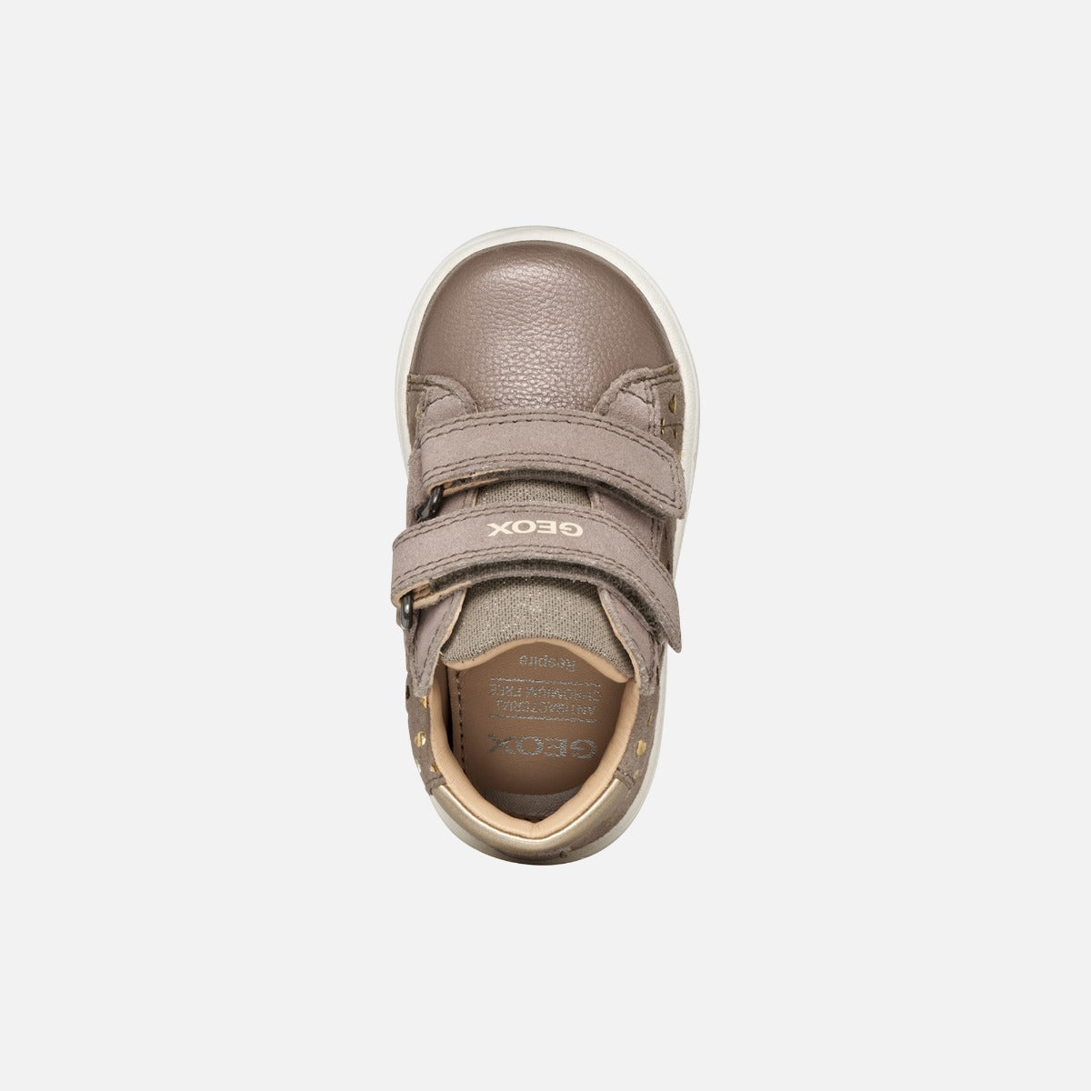 Geox pantofi fete Biglia 18-26 Dark Beige cu inimioare