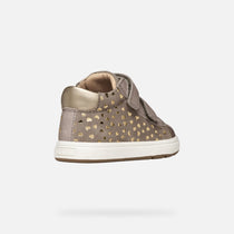 Geox pantofi fete Biglia 18-26 Dark Beige cu inimioare