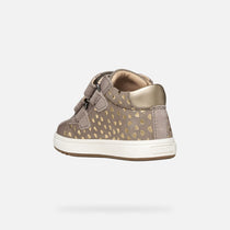 Geox pantofi fete Biglia 18-26 Dark Beige cu inimioare