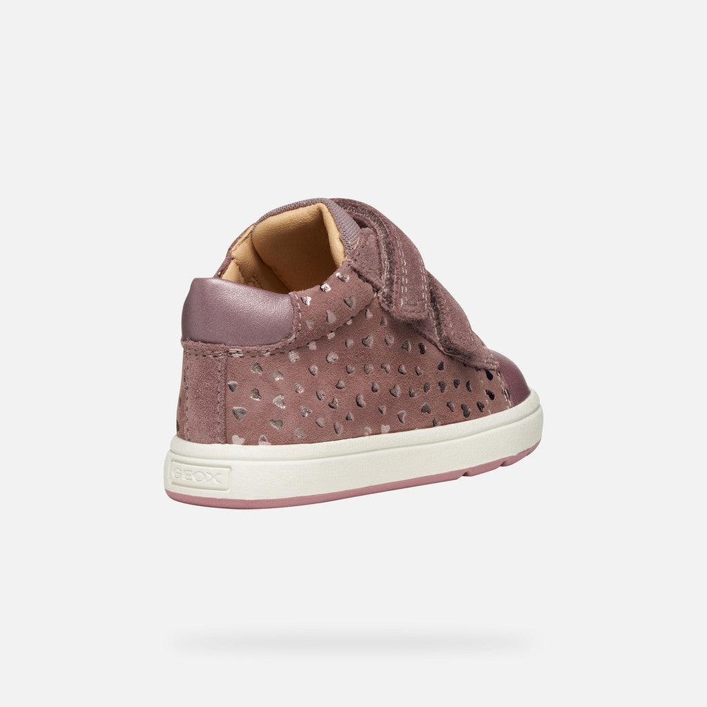 Geox pantofi fete Biglia 18-26 Dark Rose cu inimioare