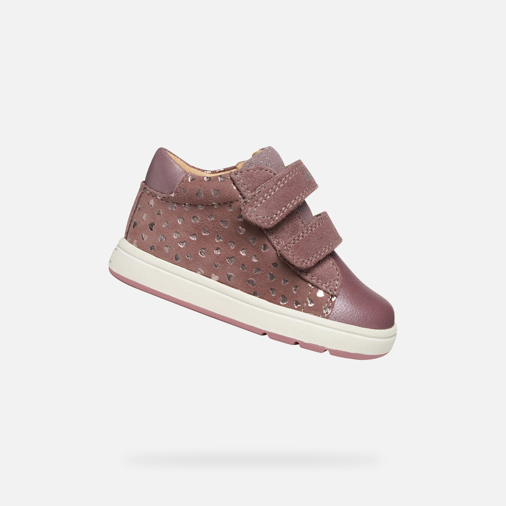 Geox pantofi fete Biglia 18-26 Dark Rose cu inimioare