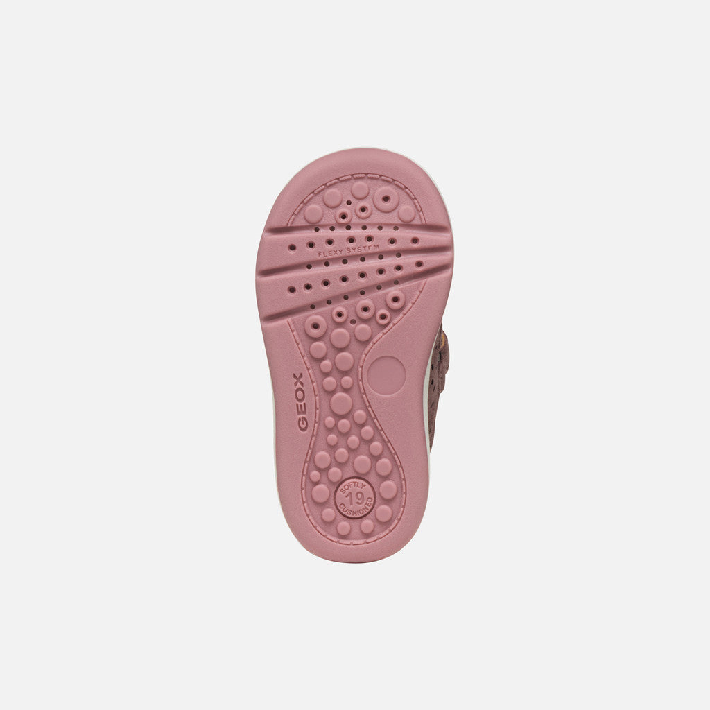 Geox pantofi fete Biglia 18-26 Dark Rose cu inimioare