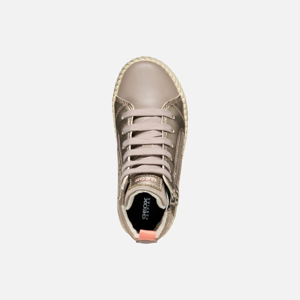 Geox pantofi fete captusiti Mirroless 28-35 Dark Beige