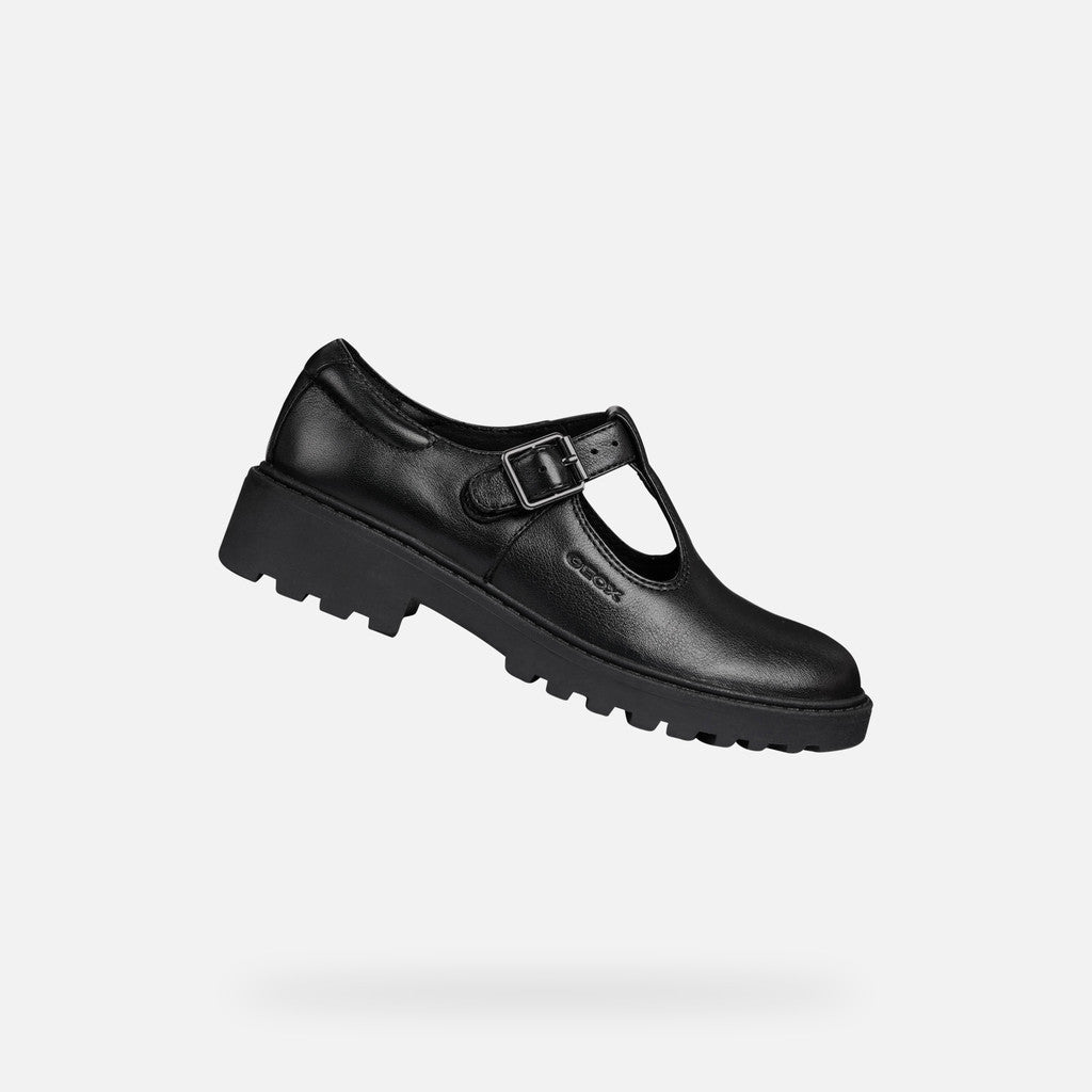 Geox pantofi fete classici pentru scoala Casey 28-34 Black 