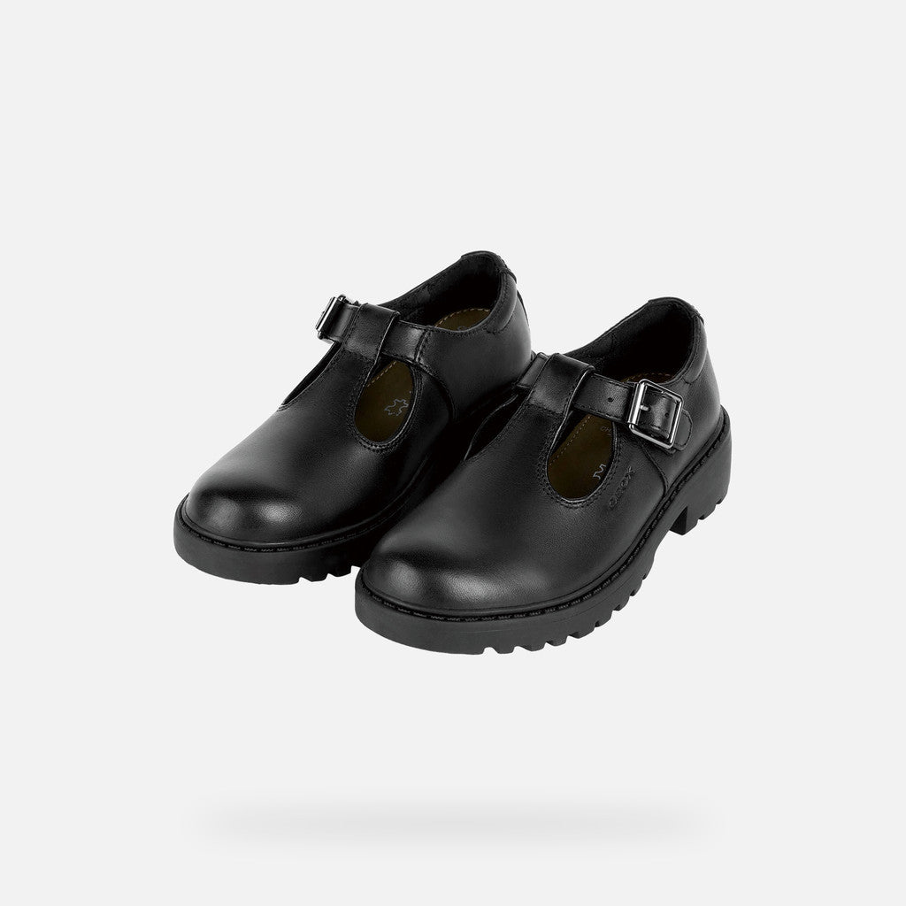 Geox pantofi fete classici pentru scoala Casey 28-34 Black 
