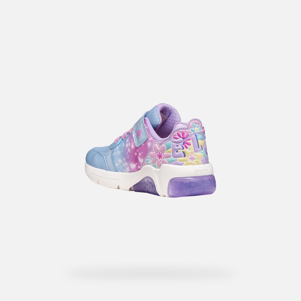 Geox pantofi fete cu LED Fadinlight 24-32  Lilac/Sky Elsa