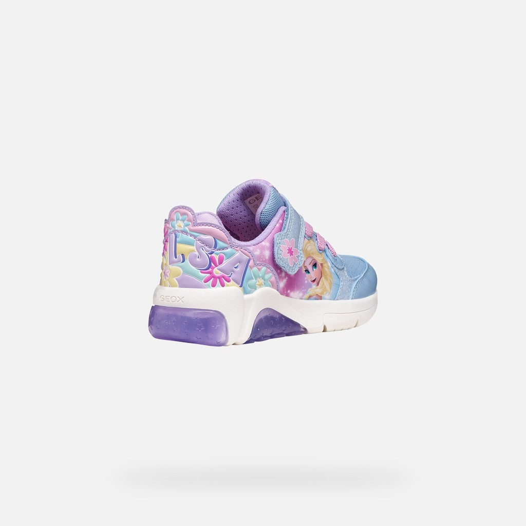 Geox pantofi fete cu LED Fadinlight 24-32  Lilac/Sky Elsa