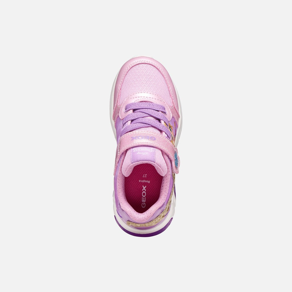 Geox pantofi fete cu LED Fadinlight 24-32  Pink/Dark Lilac Rapunzel