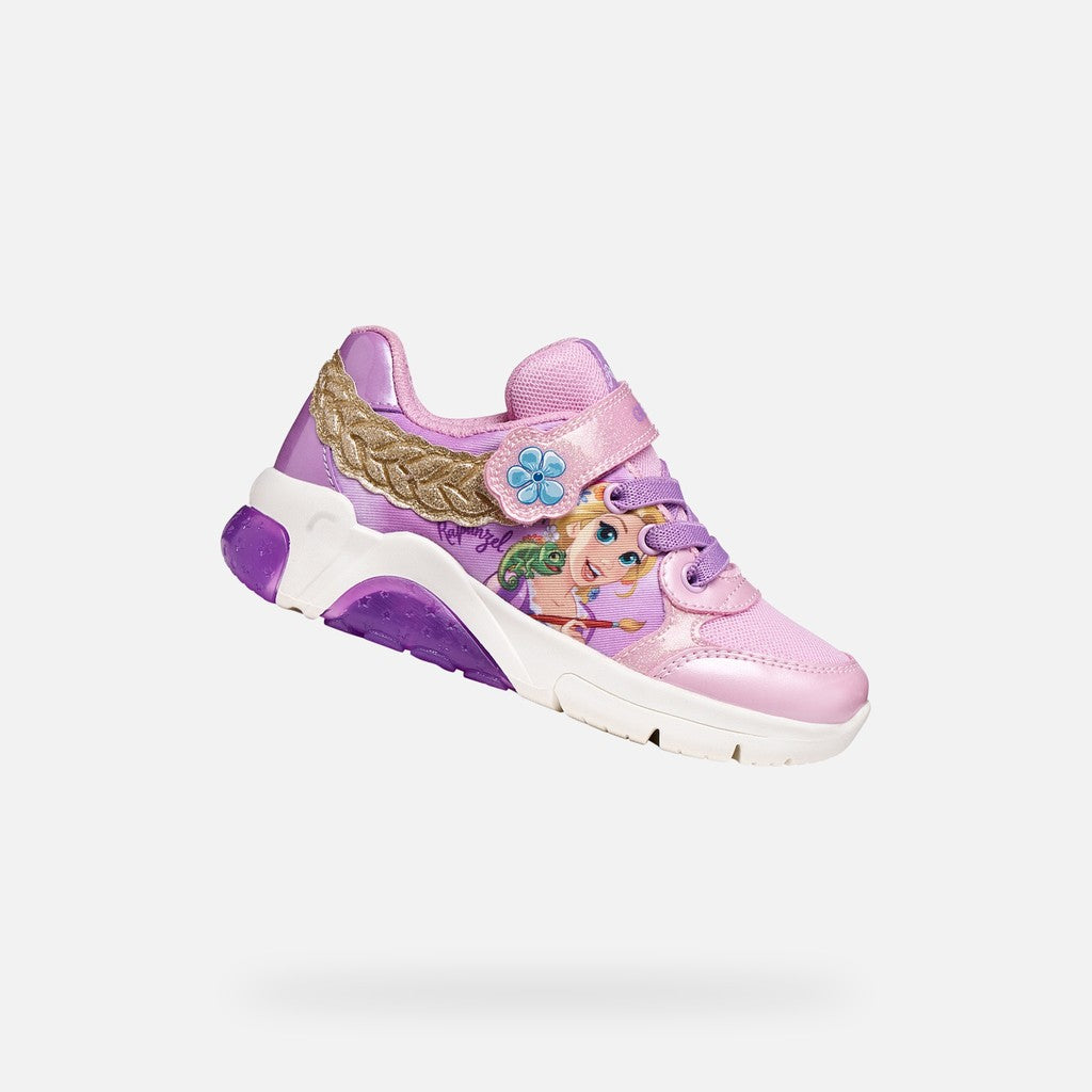 Geox pantofi fete cu LED Fadinlight 24-32  Pink/Dark Lilac Rapunzel