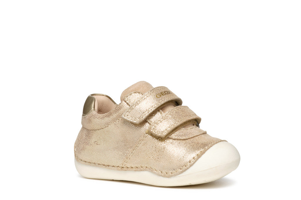 Geox pantofi fete cu scai 18-23 Beige/Platinum perlat