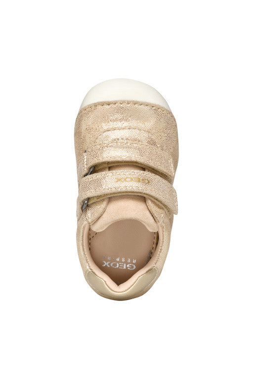 Geox pantofi fete cu scai 18-23 Beige/Platinum perlat