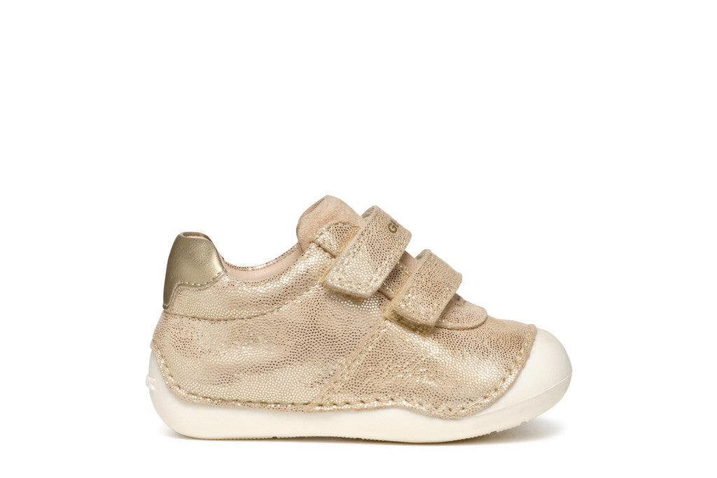 Geox pantofi fete cu scai 18-23 Beige/Platinum perlat