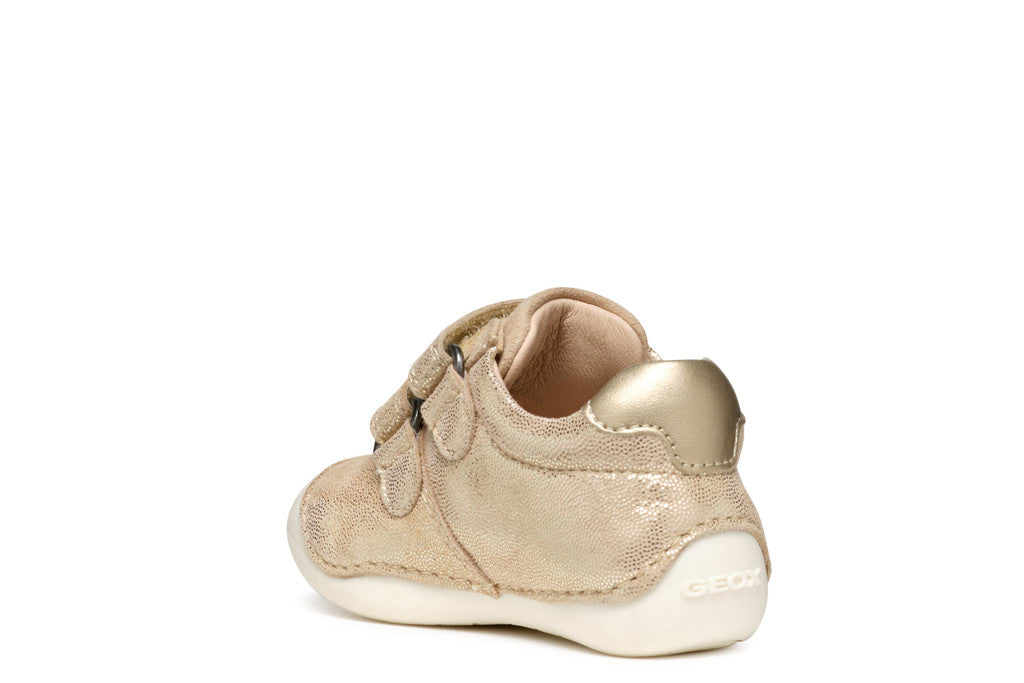 Geox pantofi fete cu scai 18-23 Beige/Platinum perlat