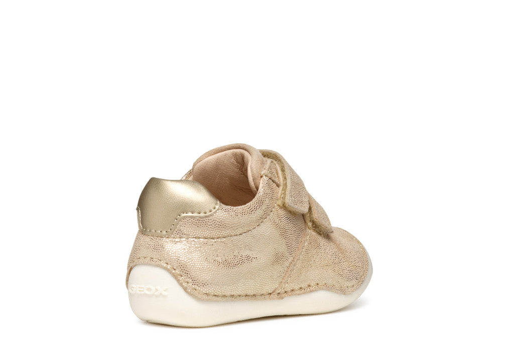 Geox pantofi fete cu scai 18-23 Beige/Platinum perlat