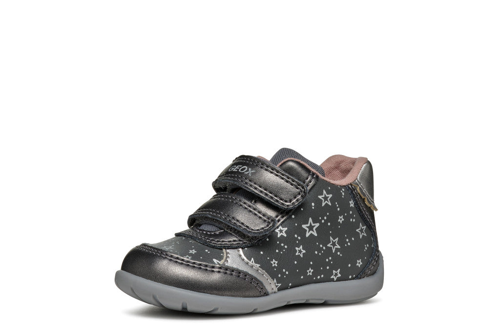 Geox pantofi fete cu scai 18-23 Dark Grey/Dark Silver