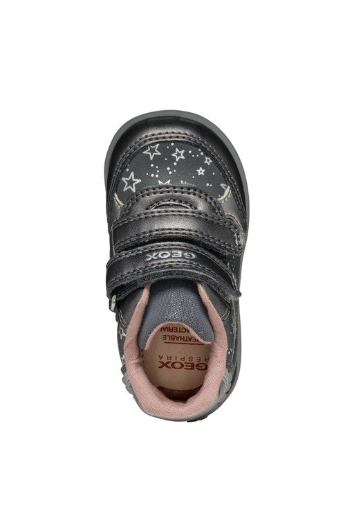 Geox pantofi fete cu scai 18-23 Dark Grey/Dark Silver