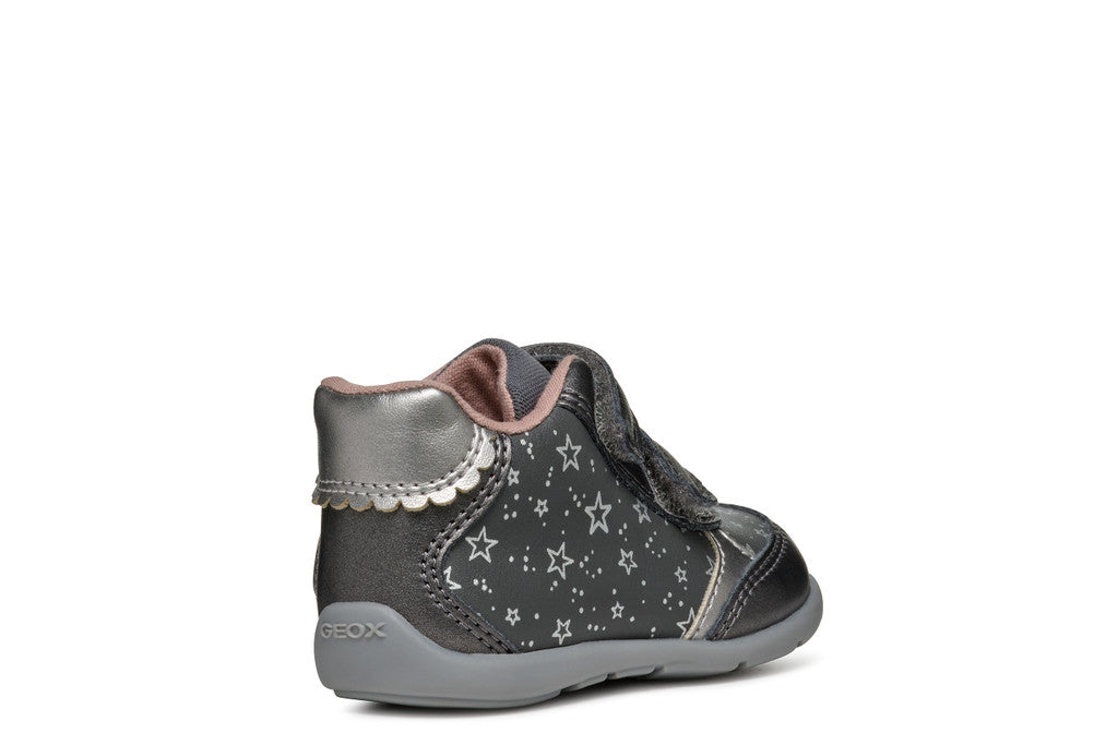 Geox pantofi fete cu scai 18-23 Dark Grey/Dark Silver