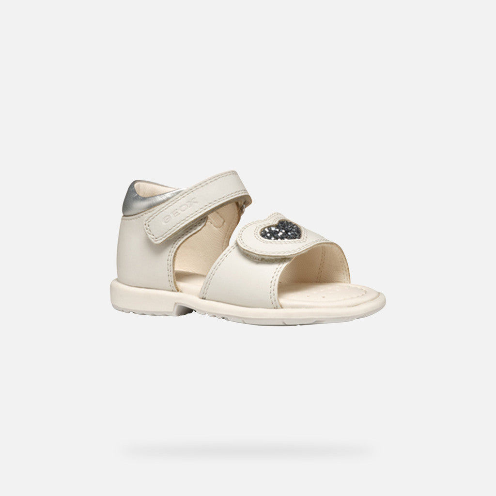 Geox pantofi fete cu scai 20-23 White-Light Silver