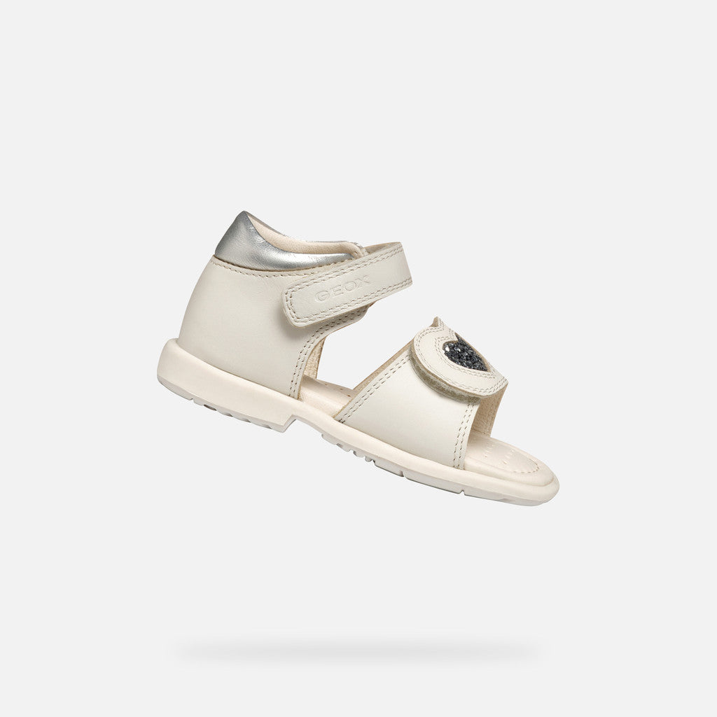 Geox pantofi fete cu scai 20-23 White-Light Silver