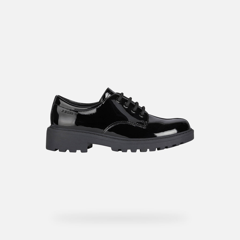 Geox pantofi fete cu siret Casey 28-34 Black 