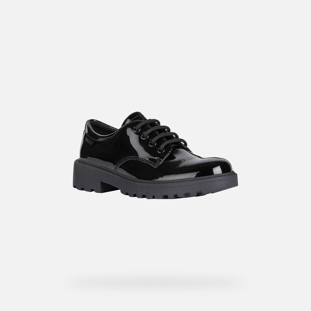 Geox pantofi fete cu siret Casey 28-34 Black  Imagine principală a produsului