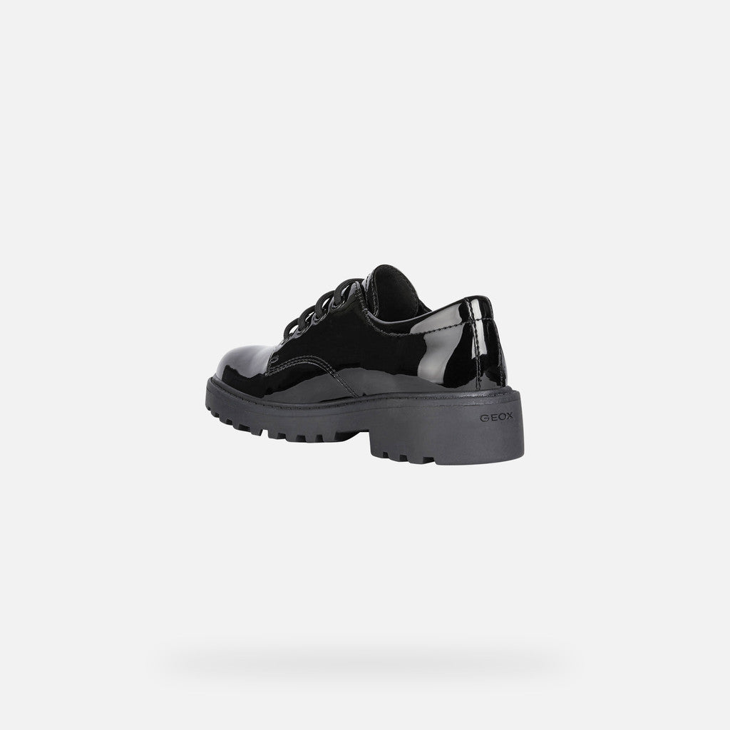 Geox pantofi fete cu siret Casey 28-34 Black 