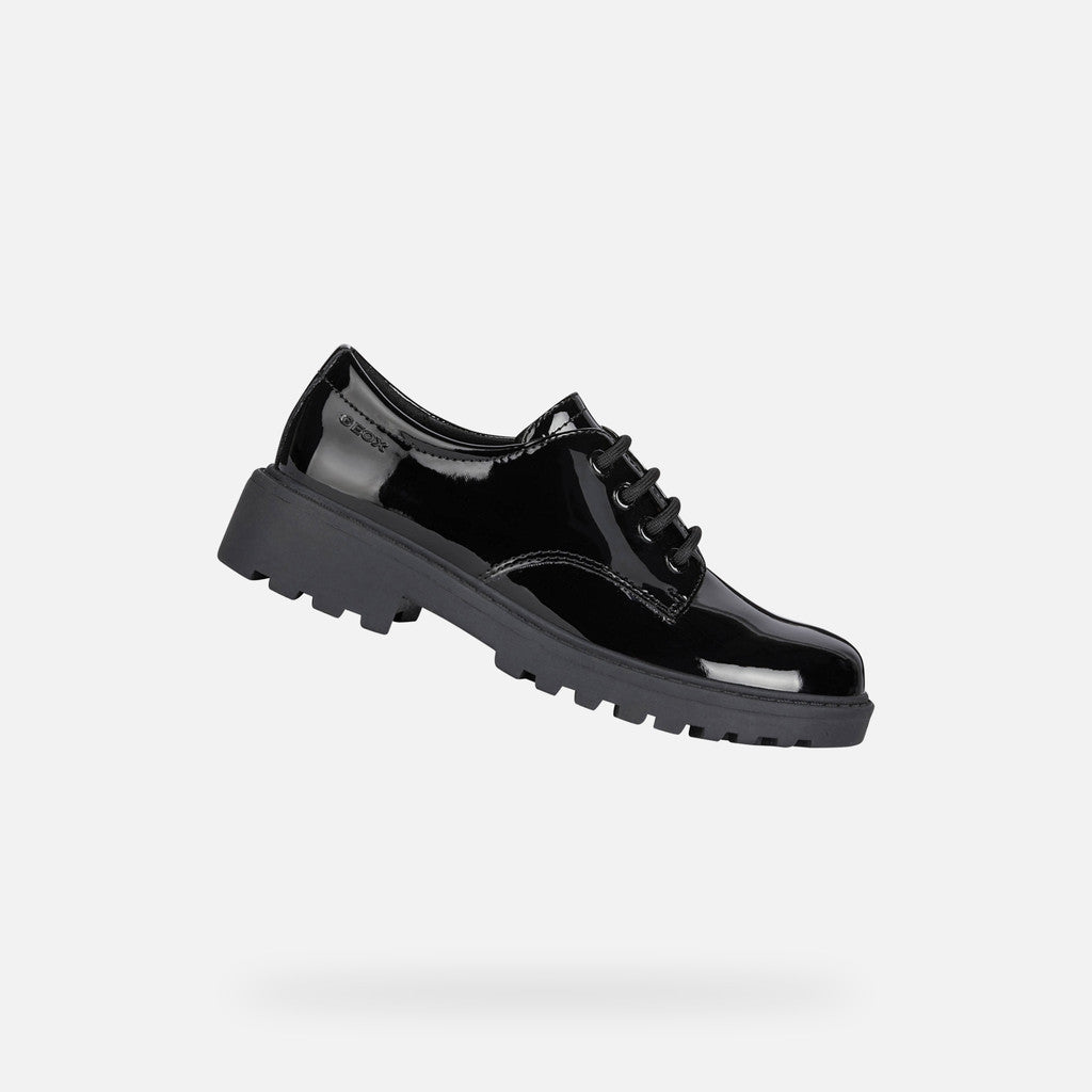 Geox pantofi fete cu siret Casey 28-34 Black 