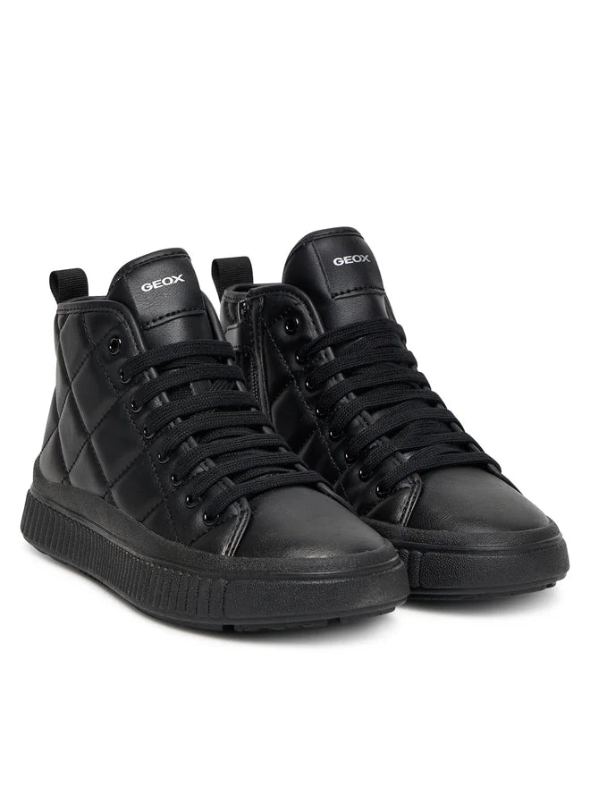 Geox pantofi fete cu siret Laquinny 28-35 Black mat