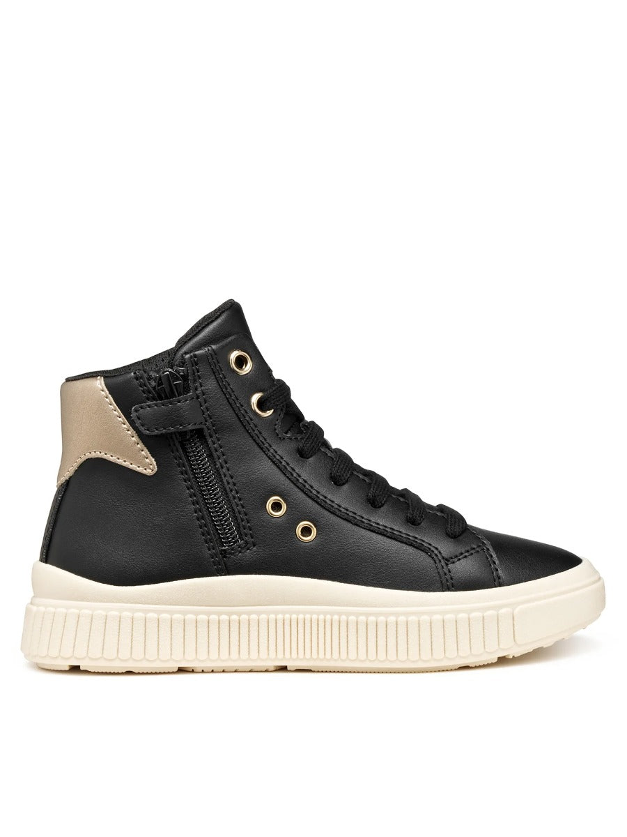 Geox pantofi fete cu siret Laquinny 28-35 Black/Platinum