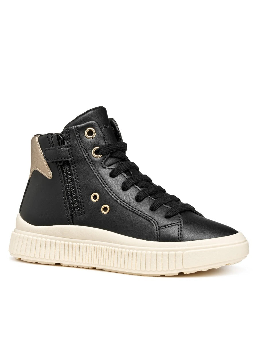 Geox pantofi fete cu siret Laquinny 28-35 Black/Platinum Imagine secundară a produsului