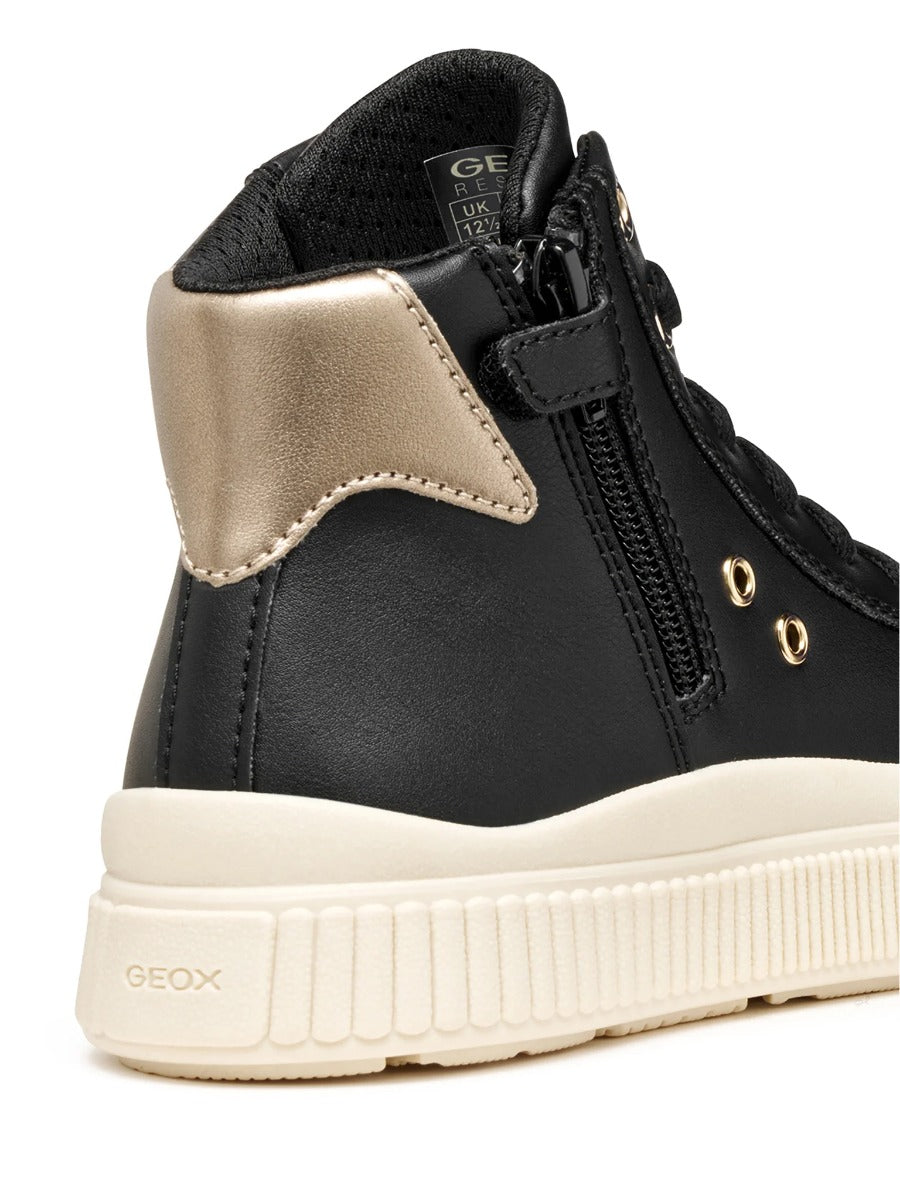 Geox pantofi fete cu siret Laquinny 36-37 Black/Platinum