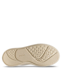 Geox pantofi fete cu siret Laquinny 28-35 Light Ivory/Silver