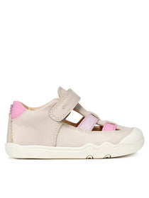 Geox pantofi fete decupati Barefoot Steppieup 20-27 Ivory/PiInk