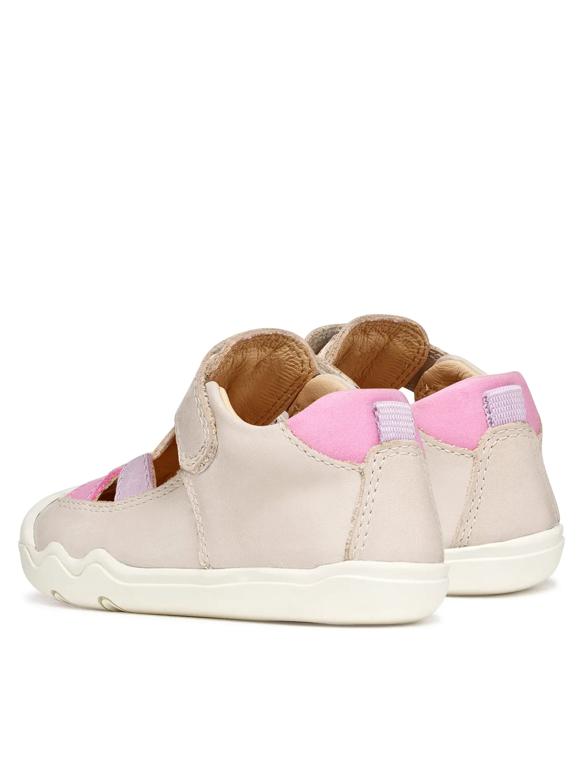 Geox pantofi fete decupati Barefoot Steppieup 20-27 Ivory/PiInk