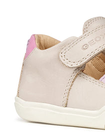 Geox pantofi fete decupati Barefoot Steppieup 20-27 Ivory/PiInk