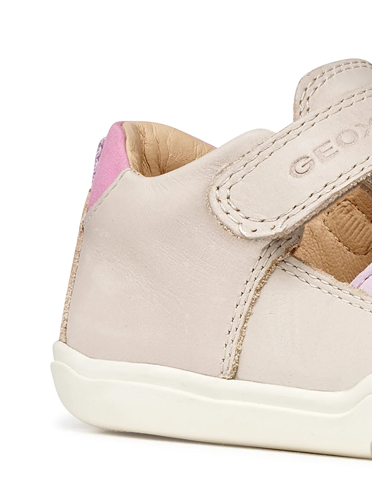 Geox pantofi fete decupati Barefoot Steppieup 20-27 Ivory/PiInk