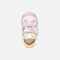 Geox pantofi fete First Steps Primii Pasi Tutim 18-21 White/Rose cu stea de mare