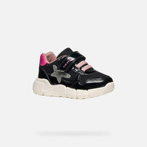 Geox pantofi fete Flexyper Mini 24-27 Black/Fuchsia cu stea