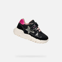 Geox pantofi fete Flexyper Mini 24-27 Black/Fuchsia cu stea
