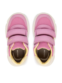 Geox pantofi fete sport Ciufciuf 20-27 Dark Pink/Light Yellow cu stea