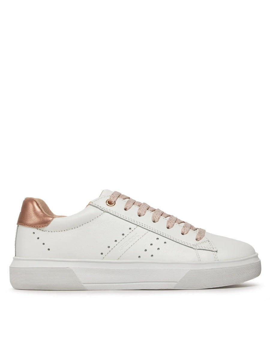 Geox pantofi fete sport cu fermoar si siret 28-35 Nettuno White/Light Rose
